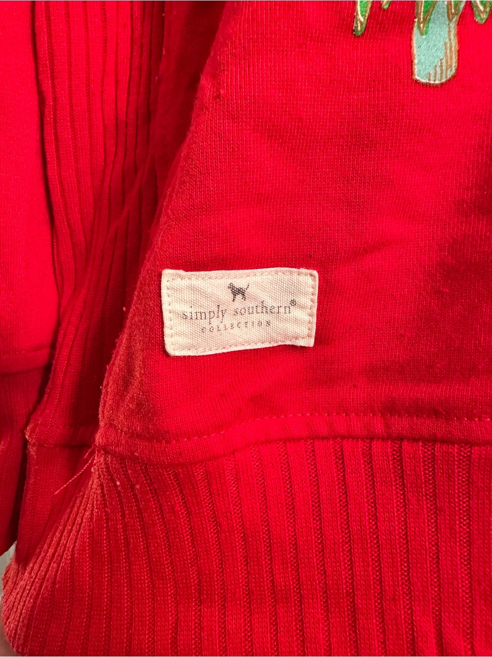 Simply Southern Oversized Red Christmas Tree Graphic Crewneck Sweater - Picture 3 of 5